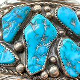 Vintage Signed TM Sterling Silver 925 Turquoise Cuff Bracelet
