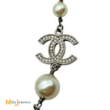 Chanel CC Glass Pearl and Swarovski Crystal 5 Double-C Logo Necklace 2021