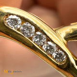18K Yellow Gold 0.50ct Blue Sapphire 0.075ctw Diamond Slide Pendant