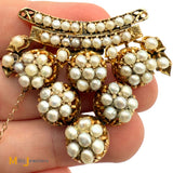 Antique 18K Yellow Gold Pearl Art Deco Brooch