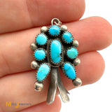 Sterling Silver 925 Turquoise Squash Blossom Earrings