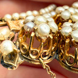 Antique 18K Yellow Gold Pearl Art Deco Brooch