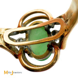 Vintage 14k Yellow Gold 2.33ct Jade and 0.06ctw Diamond Cocktail Ring Size 7