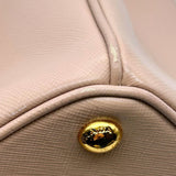 PRADA Saffiano Leather Galleria Lux Double Zip Crossbody Bag in Cammeo Pink