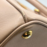 PRADA Saffiano Leather Galleria Lux Double Zip Crossbody Bag in Cammeo Pink