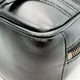 Gucci Black Calfskin Leather Medium Marmont Crossbody With Red White Blue Strap