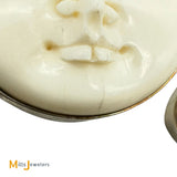 Carved Buffalo Bone Thai Moon Face Sterling Silver 925 Garnet Amethyst and Moonstone Pendant