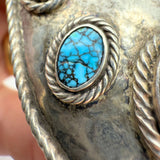 Vintage Sterling Silver 925 Turquoise Southwestern Belt Buckle