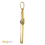 14K Yellow Gold 0.31ct Solitaire Diamond Cross Pendant