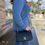 Chanel Soft Elegance Quilted Lambskin Black Flap Crossbody Bag Medium 2013-2014