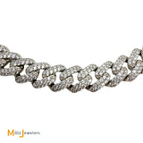 Sterling Silver 925 Cubic Zirconia Cuban Chain 22” Necklace