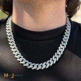 Sterling Silver 925 Cubic Zirconia Cuban Chain 22” Necklace
