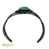 7.25ct Approx. Blue Cabochon Turquoise Sterling Silver 925 Cuff Bracelet