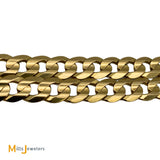 14K Yellow Gold 7mm Cuban Curb Link Chain 22 Inch