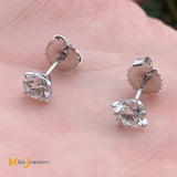 14K White Gold 1ctw D Color SI2 GIA-Certified Natural Diamond Stud Earrings