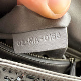 Dior Mini Lady Dior Gray Strass Satin Cannage Crossbody Bag