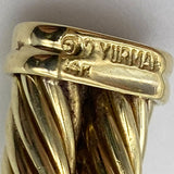 David Yurman 14K Yellow Gold 0.50ctw Diamond Cable Cuff Bracelet
