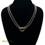 David Yurman 14KYG & 925 SS Black Onyx Albion Double Wheat Chain Necklace
