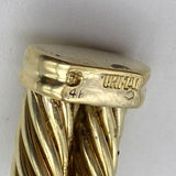 David Yurman 14K Yellow Gold 0.50ctw Diamond Cable Cuff Bracelet