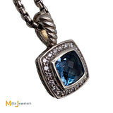 David Yurman Petite Albion 1.83ct Topaz 0.17cts Diamond Pendant Necklace