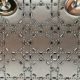 Dior Mini Lady Dior Gray Strass Satin Cannage Crossbody Bag