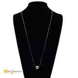14K Yellow Gold 0.54cts Diamond Slide Ball Pendant Snake Chain Necklace 30 Inch