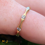 18K Yellow Gold 0.40ctw Round Brilliant Diamond Band Ring Size 7.75