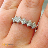 14K White Gold Scallop Set 1.35ctw Diamond Band Size 8.5