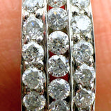 18K White Gold 0.37ctw Diamond 3 Row Band Ring Size 7.75