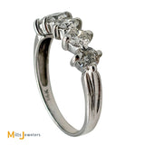 14K White Gold Scallop Set 1.35ctw Diamond Band Size 8.5