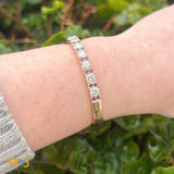 14K Yellow Gold 3.80ctw Round Brilliant Diamond 0.44ctw Ruby Bangle Bracelet
