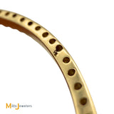 Signed 14K Yellow Gold 0.21ctw Diamond Pave Circle Pendant