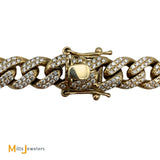 10K Yellow Gold 21.84ctw Diamond 11mm Cuban Link Chain Necklace 24 Inch