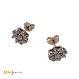 14K White Gold 0.76ctw Diamond Cluster Stud Earrings