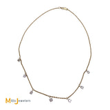 14K Yellow Gold Cleopatra 1.70ctw Dripping Diamond 7-Station 16-Inch Necklace