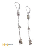 14K White Gold 1.33ctw Round Brilliant Diamond Dangle Earrings