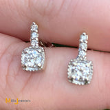 14K White Gold 0.56ctw Natural Diamond Stud Drop Earrings