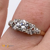 14K Yellow and White Gold 0.66ctw Diamond Engagement Wedding Ring Size 5.5