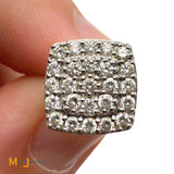 14K White Gold 0.75ctw Diamond Cluster Post Earrings