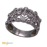 18K White Gold 0.27ctw Diamond Filigree Web Band Ring Size 6.5
