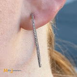 14K White Gold 0.49ctw Diamond Half Inside Out Hoop Earrings