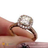 Tacori 18K Rose Gold 1.46ctw Diamond Halo Engagement Ring Size 5.25