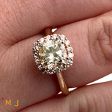 Tacori 18K Rose Gold 1.46ctw Diamond Halo Engagement Ring Size 5.25