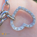 18K White Gold 0.30ctw Diamond Heart Charm Bracelet