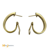 14K Two-Tone Yellow White Gold 1.76ctw Diamond Channel Set Hoop Earrings