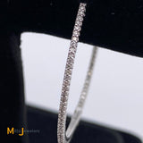 14K White Gold 0.49ctw Diamond Half Inside Out Hoop Earrings