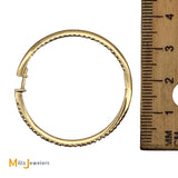 18K Yellow Gold 1.56ctw Diamond Hoop Earrings