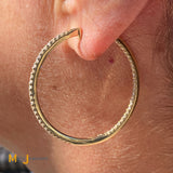 18K Yellow Gold 1.56ctw Diamond Hoop Earrings
