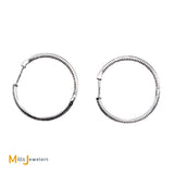 14K White Gold 0.49ctw Diamond Half Inside Out Hoop Earrings