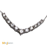 14K White Gold 0.90ctw Diamond V Necklace